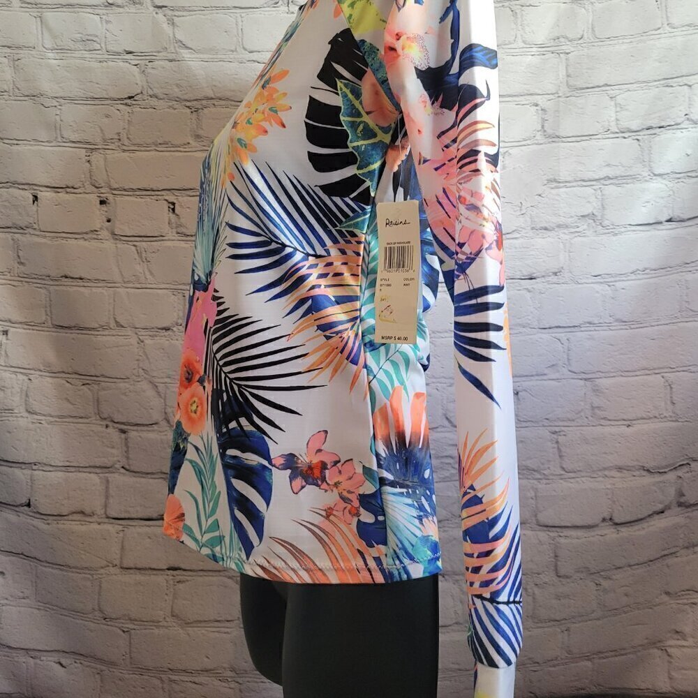 Womens Raisins Haleiwa Back Zip Rashguard Swim Top - Picture 4 of 7